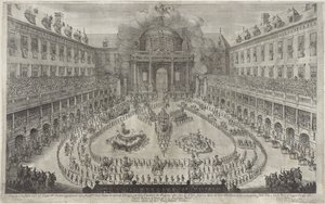 Carrusel en el Hofburg de Viena Ballet a caballo con motivo de la boda del emperador Leopoldo I y Margarita Teresa de España (título de serie) de Jan van Ossenbeeck