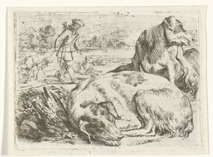 Cazador con sus perros de Jan van Ossenbeeck