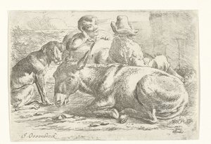 Dos conductores de burros descansando de Jan van Ossenbeeck
