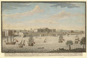 Fort William en el Reino de Bengala perteneciente a la Compañía de las Indias Orientales de Inglaterra de Jan van Ryne