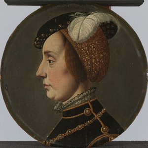 Retrato de Ana de Lorena, consorte de René de Chalon, príncipe de Orange de Jan van Scorel (possibly copy after)