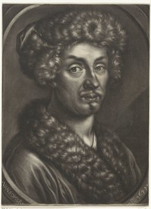 Retrato de un hombre con sombrero de piel de Jan van Somer
