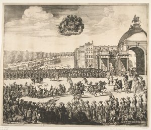 Entrada del rey Guillermo III en La Haya, 1691 Sobre el Blyde, muy deseado, y primera Inhalingh Real de Guillermo III, Rey de Inglaterra, Escocia, Vranckryck y Yerlandt, &c. Binnen La Haya el 5 de febrero, en den Jaere 1691 (título en de Jan van Vianen