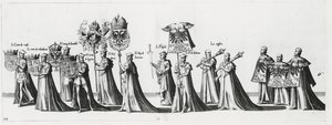 Armas imperiales en el cortejo fúnebre del Emperador Carlos V, 1559