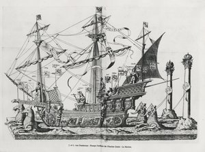 Vasija triunfal en el cortejo fúnebre del Emperador Carlos V, 1559 de Jan van and Doetechum Doetechum the elder