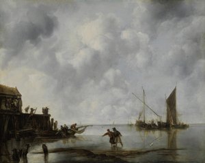 Barcos de pesca en calma de Jan van de Cappelle