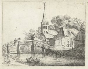 paisaje con puente de madera de Jan van de Cappelle