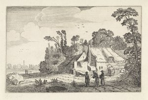 Cifras en un camino rural en una granja Paisajes (título de la serie) Amenissimae aliquot requculae (título de la serie) de Jan van de Velde (II)