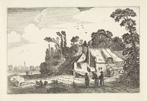 Cifras en un camino rural en una granja Paisajes (título de la serie) Amenissimae aliquot requculae (título de la serie) de Jan van de Velde (II)