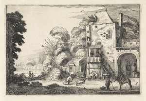 Posada en un paisaje Paisajes (título de la serie) Amenissimae aliquot requculae (título de la serie) de Jan van de Velde (II)