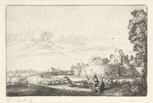 Paisaje con Zijlpoort en Haarlem Paisajes (título de la serie) Amenissimae aliquot requculae (título de la serie) de Jan van de Velde (II)