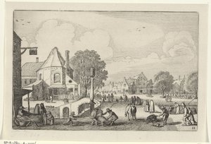 Día de mercado en una ciudad Paisajes (título de la serie) Amenissimae aliquot requculae (título de la serie) de Jan van de Velde (II)