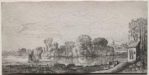 Landscapes: A Little Chapel by a Pond de Jan van de Velde II