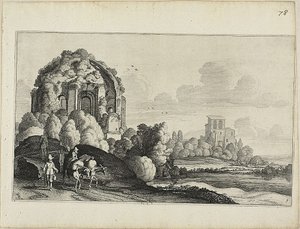 Viajeros frente al templo de Minerva Medica en Roma