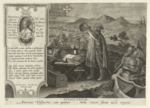 Américo Vespucio Descubriendo la Cruz del Sur con un Astrolabio, de Nova Reperta, pub. 1600 de Jan van der Straet