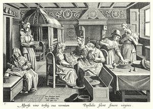 El manejo de los huevos de gusanos de seda de Jan van der Straet