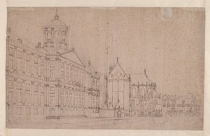 Plaza Dam con el Nuevo Ayuntamiento de Jan van der Heyden