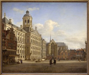 La presa con el nuevo ayuntamiento de Amsterdam de Jan van der Heyden