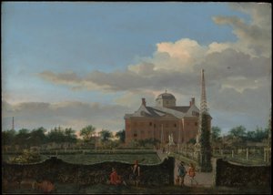 El Huis ten Bosch de La Haya y su jardín formal (vista desde el sur) de Jan van der Heyden