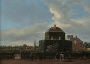 El Huis ten Bosch en La Haya y su jardín formal vista desde el este, ca. 1668-70 de Jan van der Heyden