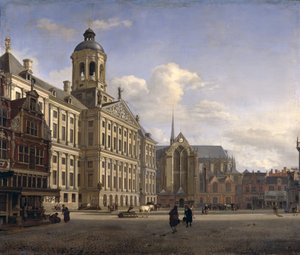 El Nuevo Ayuntamiento, Ámsterdam, 1668 de Jan van der Heyden