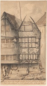 Dos casas quemadas en la calle Oude Nieuwstraat, 1682 de Jan van der Heyden