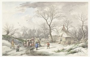 Invierno: reunión para el martes de carnaval de Jan van der Meer (II)
