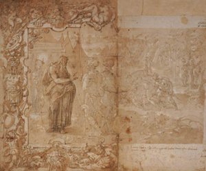 Dibujo para un tapiz con la historia de Ulises y Diomedes