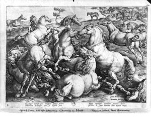 Caballos en la naturaleza de Jan van der Straet