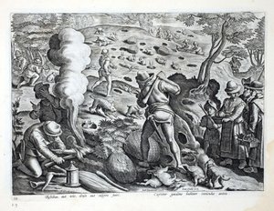 Cazando conejos, ilustración de 