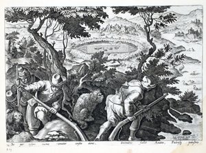 Caza de patos, ilustración de 