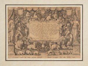 Página dedicatoria del conjunto "Mediceae familiae rerum feliciter gestarum Victoria et triumphi"