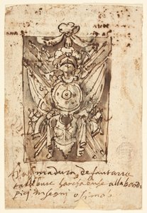 Página de un cuaderno de bocetos: Trofeo militar
