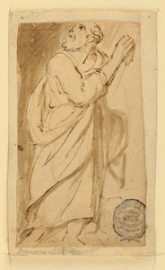 Página de un libro de dibujos; Hombre mayor con atuendo clásico de Jan van der Straet, called Stradanus