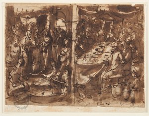 Recto: Matrimonio de la Virgen de Jan van der Straet, called Stradanus