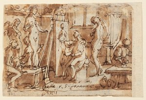 Recto: Zeuxis pintando a Helena; Verso: Ecce Homo de Jan van der Straet, called Stradanus