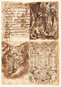 Pasaje sobre la Mujer del Apocalipsis, del Libro de la Revelación; Mujer del Apocalipsis; Portada de la serie de grabados de la Vida de la Virgen; Coronación de la Virgen de Jan van der Straet, called Stradanus