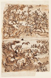 Página de Boceto con Cacerías de Toros