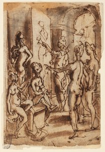 Zeuxis pintando a Helena de Jan van der Straet, called Stradanus