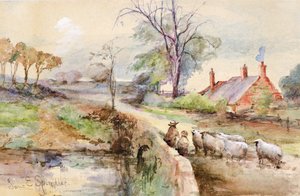 Un camino rural (acuarela) de Jane Elizabeth Spindler