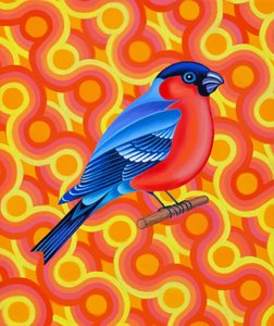 Camachuelo, 2023 (óleo sobre lienzo) de Jane Tattersfield