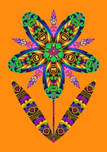 Recorte de flor en naranja de Jane Tattersfield