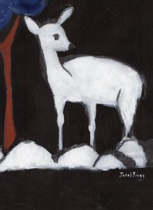 Ciervo de Washington Park II, c.2017 (carboncillo, gesso y caseína sobre papel) de Janel Bragg