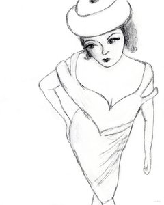 Fashion Molly, 2023 (lápiz sobre papel) de Janel Bragg