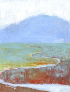 Mountainscape with Slough and Wildflowers for Annabelle, c.2021 (caseína y acuarela sobre papel)