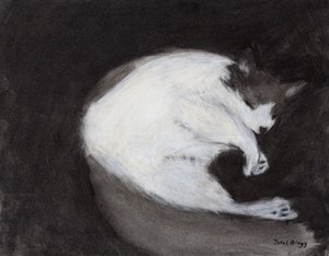 Thomas Taking a Nap, c. 2018 (carboncillo y pastel sobre papel) de Janel Bragg