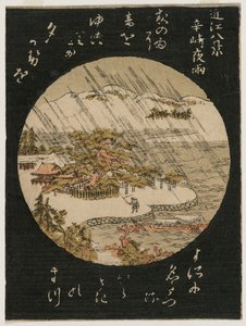 Lluvia nocturna en el pino de Karasaki de la serie Ocho vistas de Ōmi