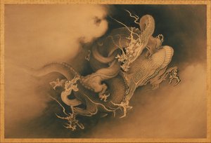 Dos dragones en las nubes