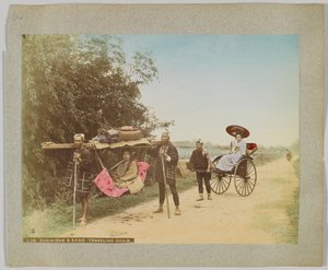 Jinrikisha y Kago, silla de viaje, Japón