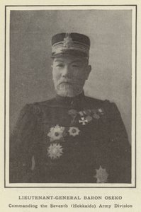 Teniente General Barón Oseko, Comandante de la Séptima División del Ejército (Hokkaido) de Japanese Photographer